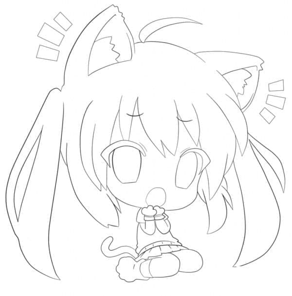 Desenho deLinda Garota de Anime Chibi para colorir