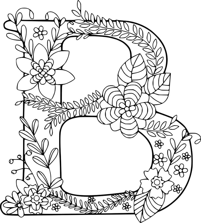 Desenho deLinda Letra B para colorir