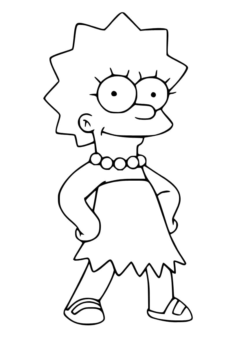 Desenhos de Lisa Simpson para colorir