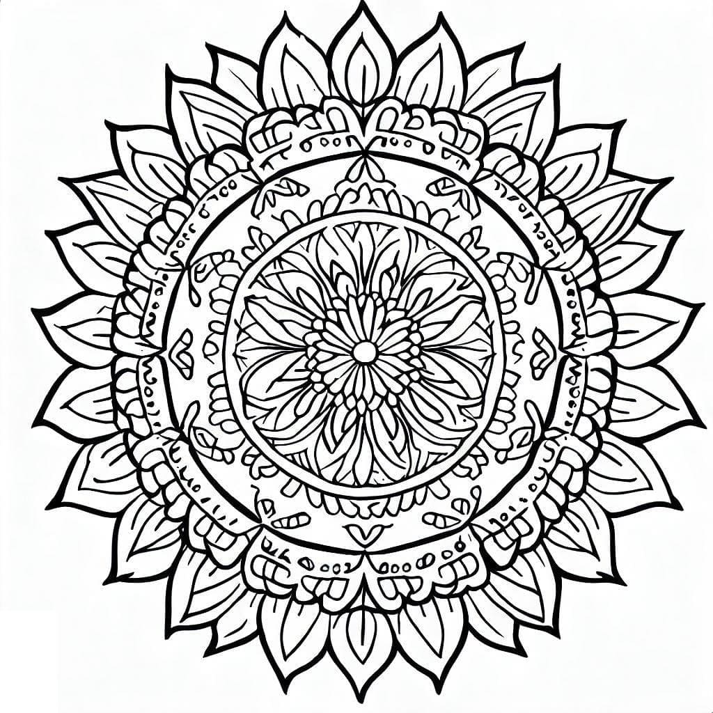 Desenho de Linda Mandala para colorir