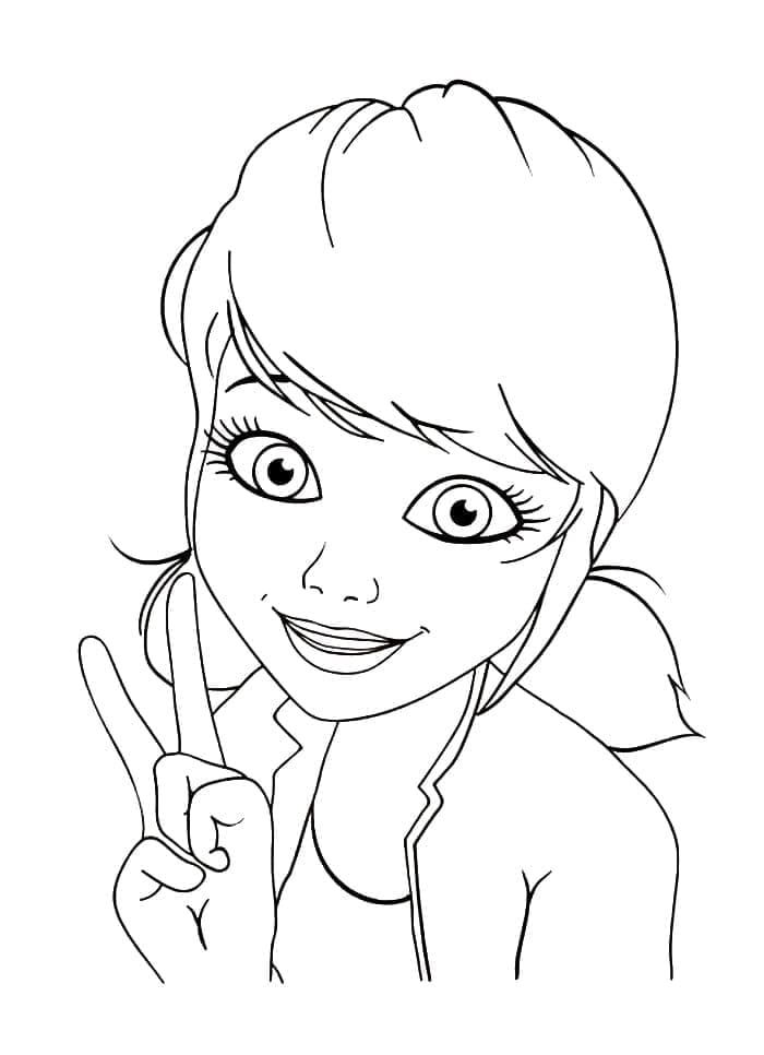 Desenho deLinda Marinette para colorir