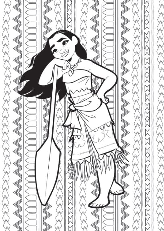 Desenho de Linda Moana para colorir