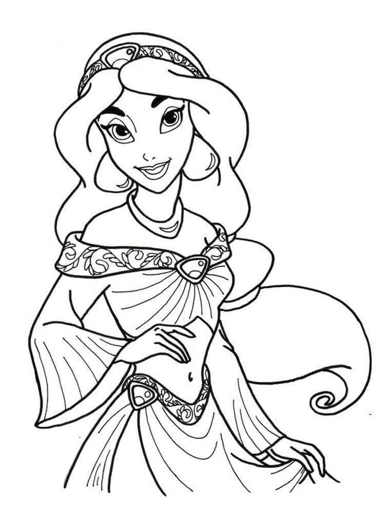 Desenho deLinda Princesa Jasmine para colorir