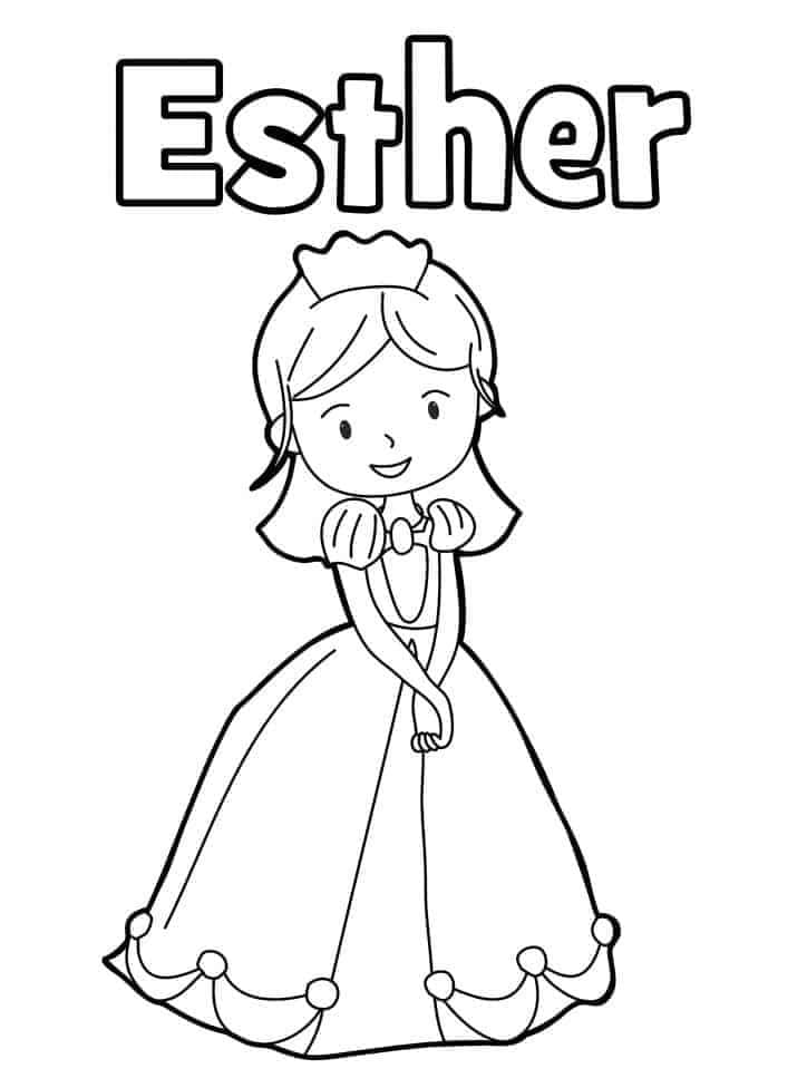 Desenho deLinda Rainha Ester para colorir