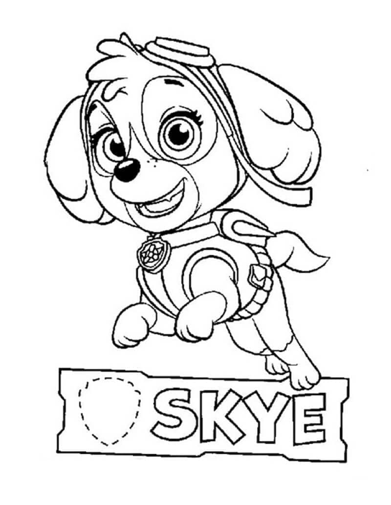 Desenhos de Skye da Patrulha Canina para colorir