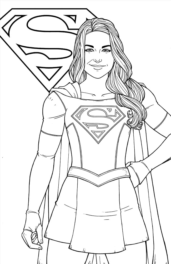 Desenho deLinda Supergirl para colorir