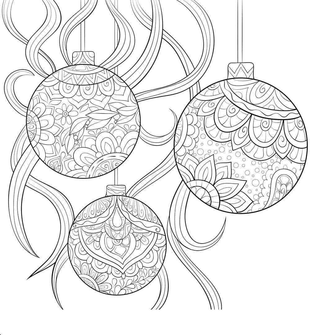 Desenho deLindas Bolas de Natal para colorir