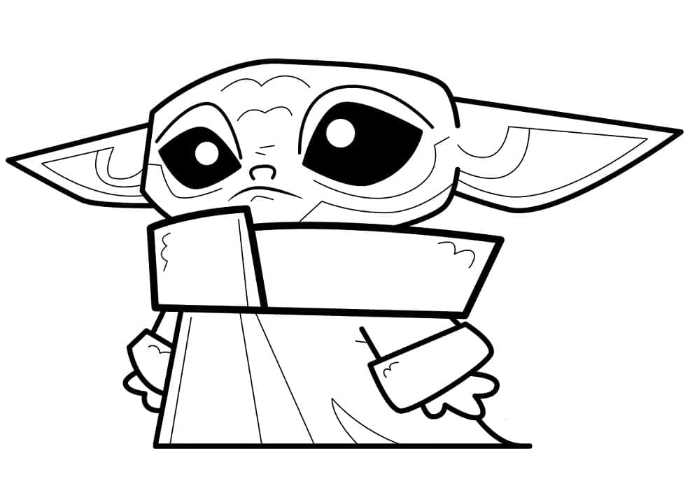 Desenho deLindo Baby Yoda para colorir