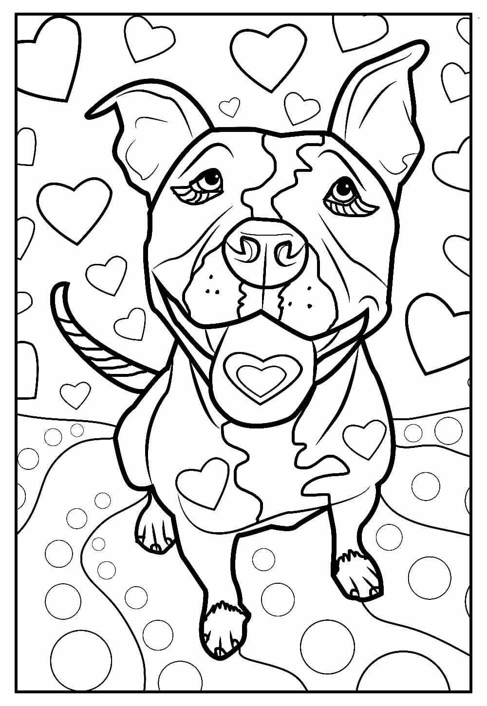 Desenho deLindo Cachorro Pitbull para colorir