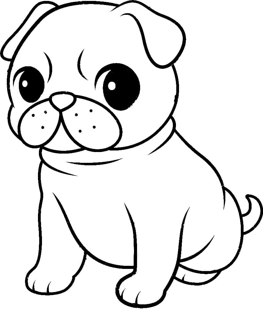 Desenho deLindo Cachorro Pug para colorir