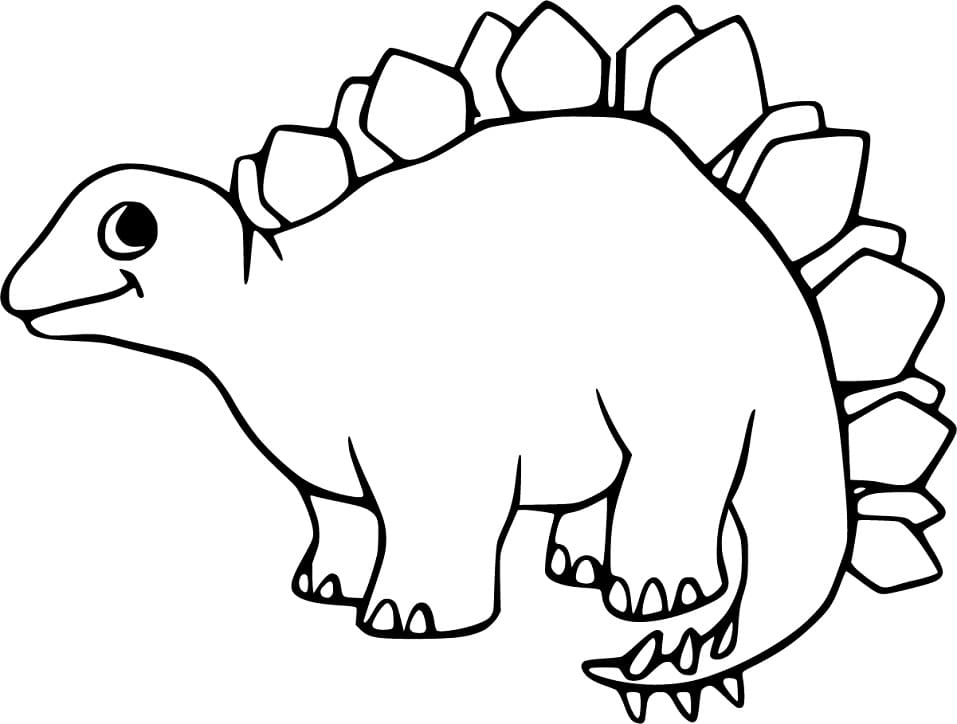 Desenho deLindo Dinossauro Estegossauro para colorir