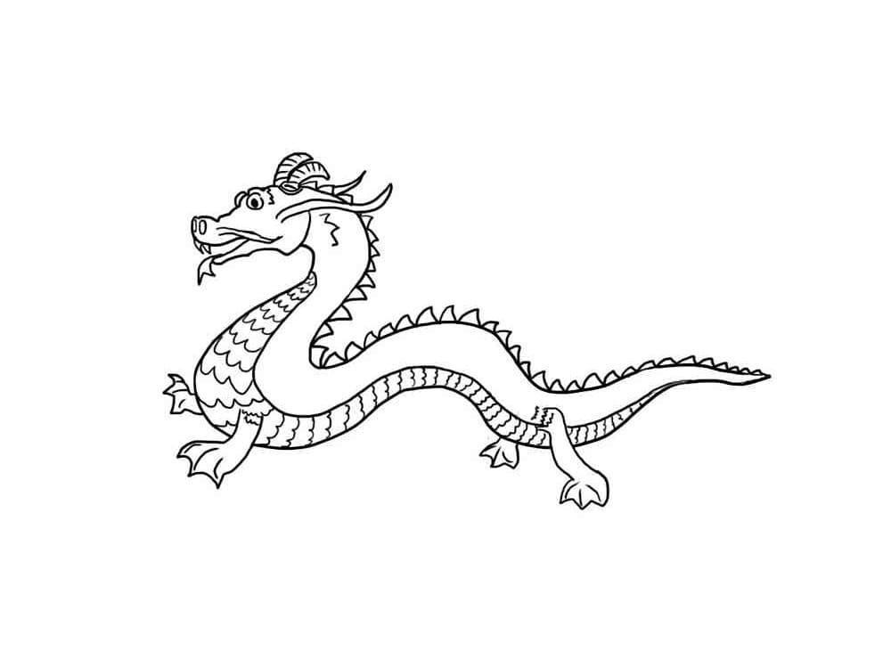 Desenho deLindo Dragão Chinês para colorir