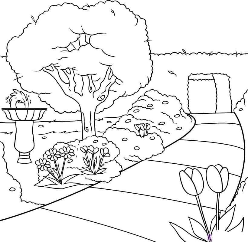 Desenho de Lindo Jardim para colorir