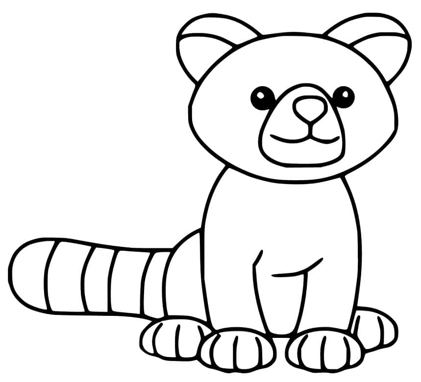 Desenho deLindo Panda Vermelho para colorir