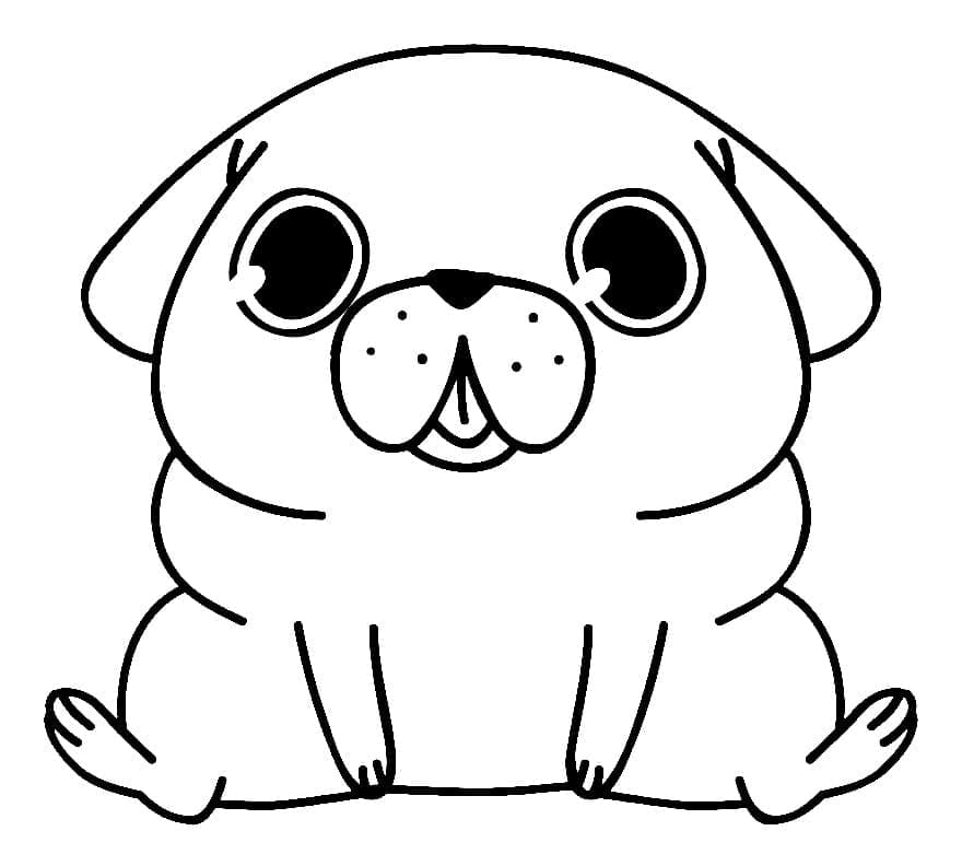 Desenho deLindo Pug para colorir