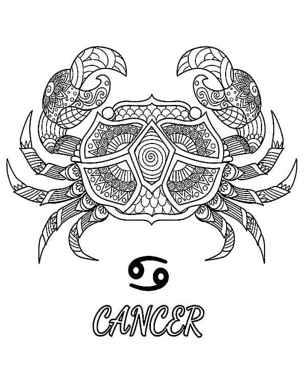 Desenho deLindo Signo de Câncer para colorir