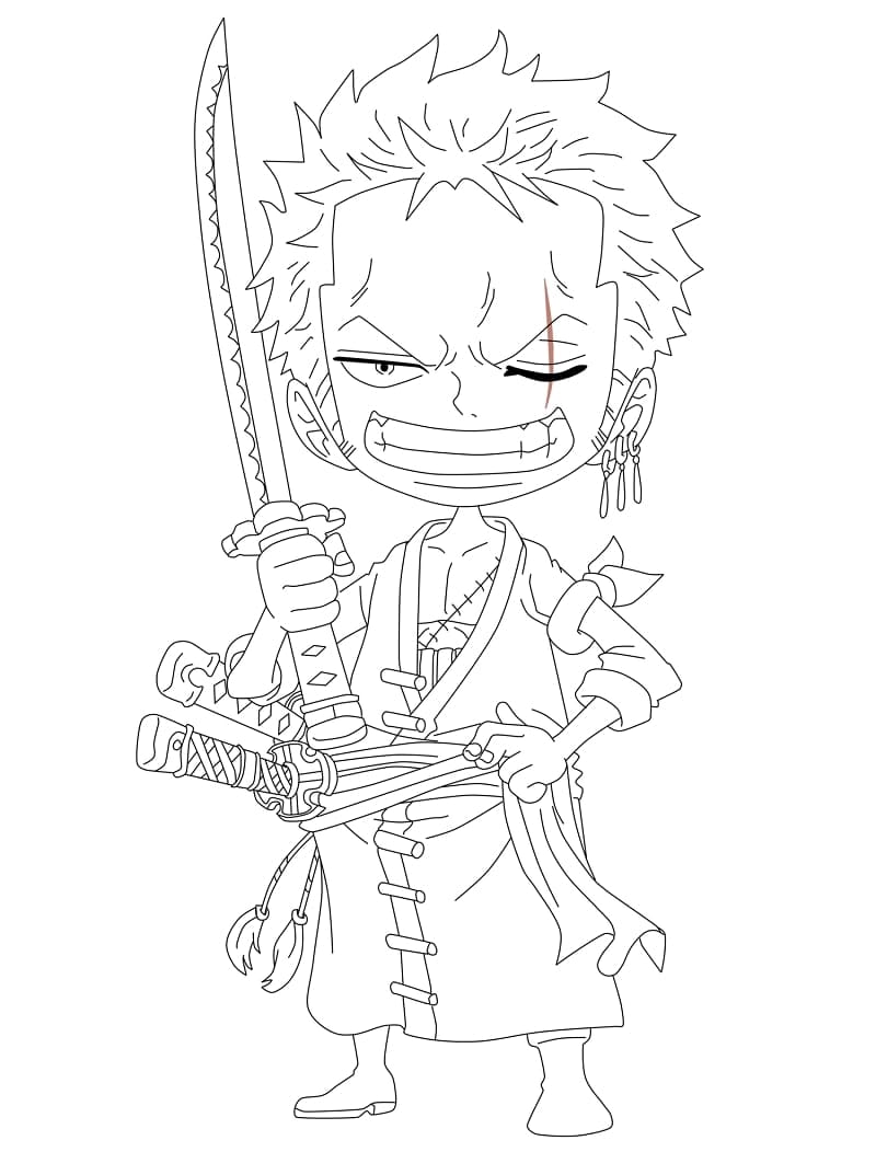 Desenho deLindo Zoro para colorir