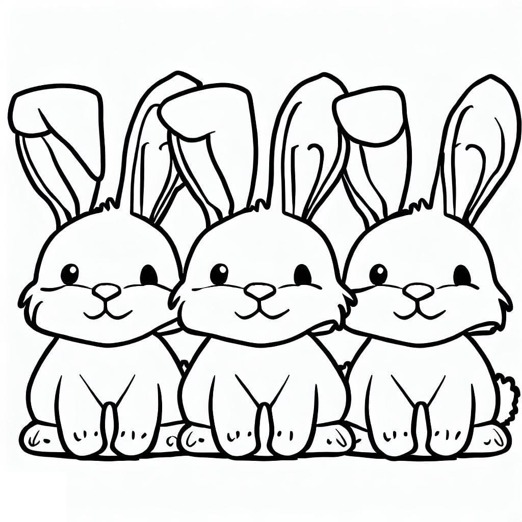 Desenho deLindos Coelhinhos para colorir