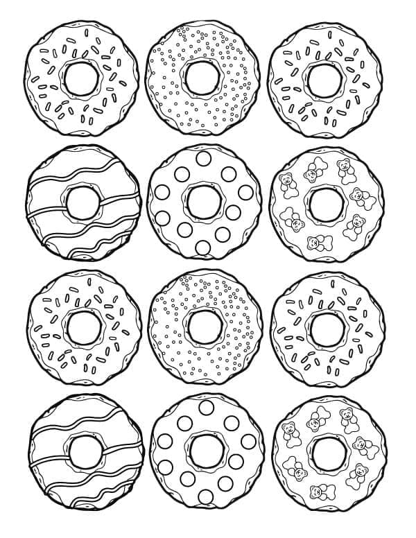 Desenho deLindos Donuts para colorir