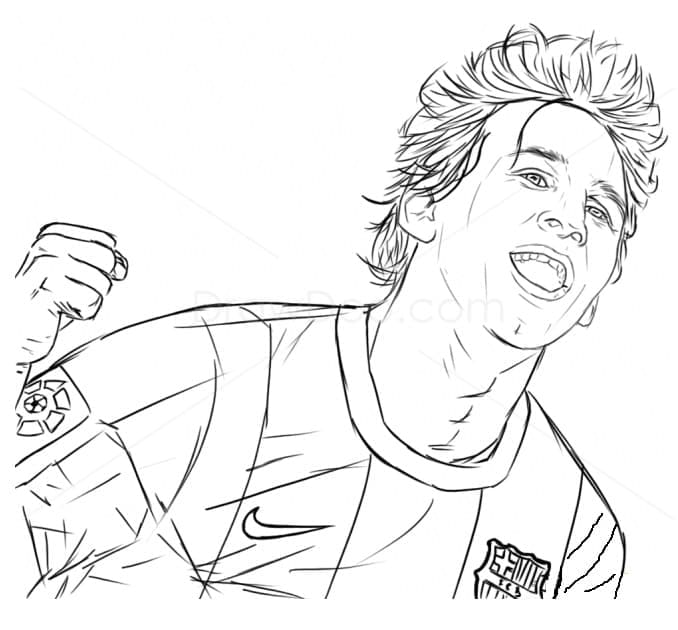 Desenho deLionel Messi Alegre para colorir