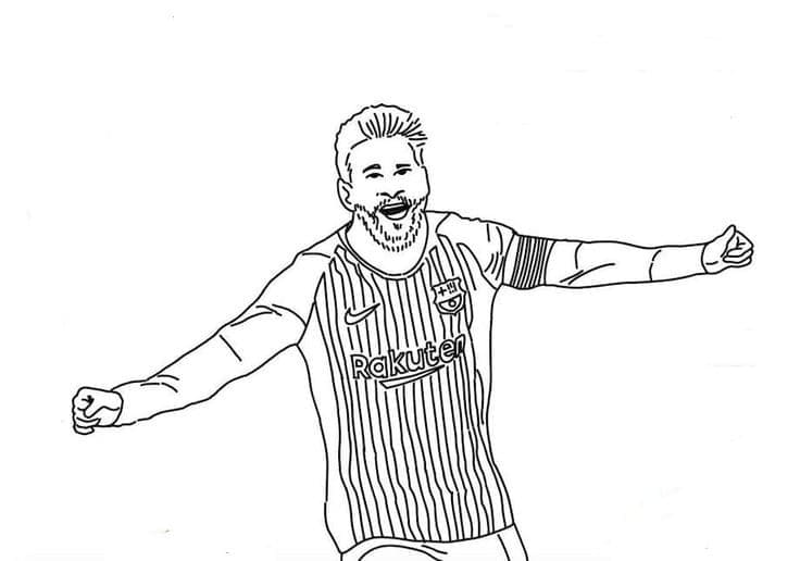 Desenho deLionel Messi Feliz para colorir