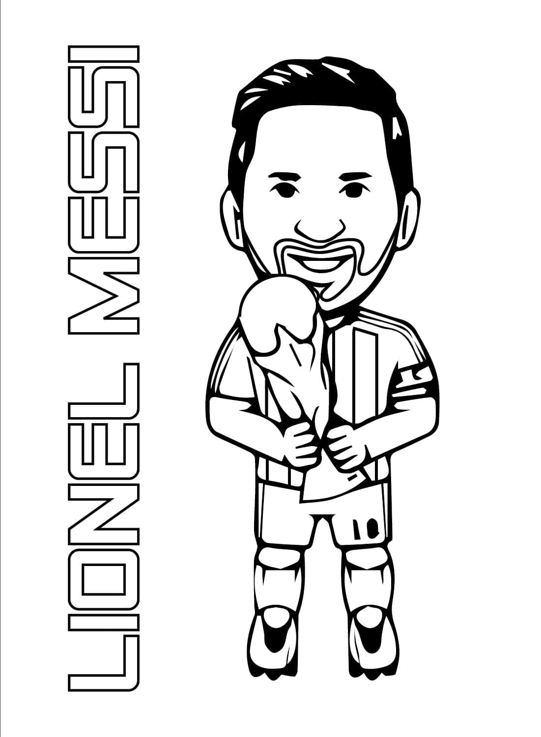 Desenho deLionel Messi Fofo para colorir