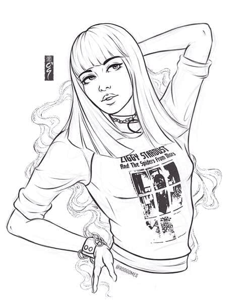 Desenho deLisa Blackpink para colorir