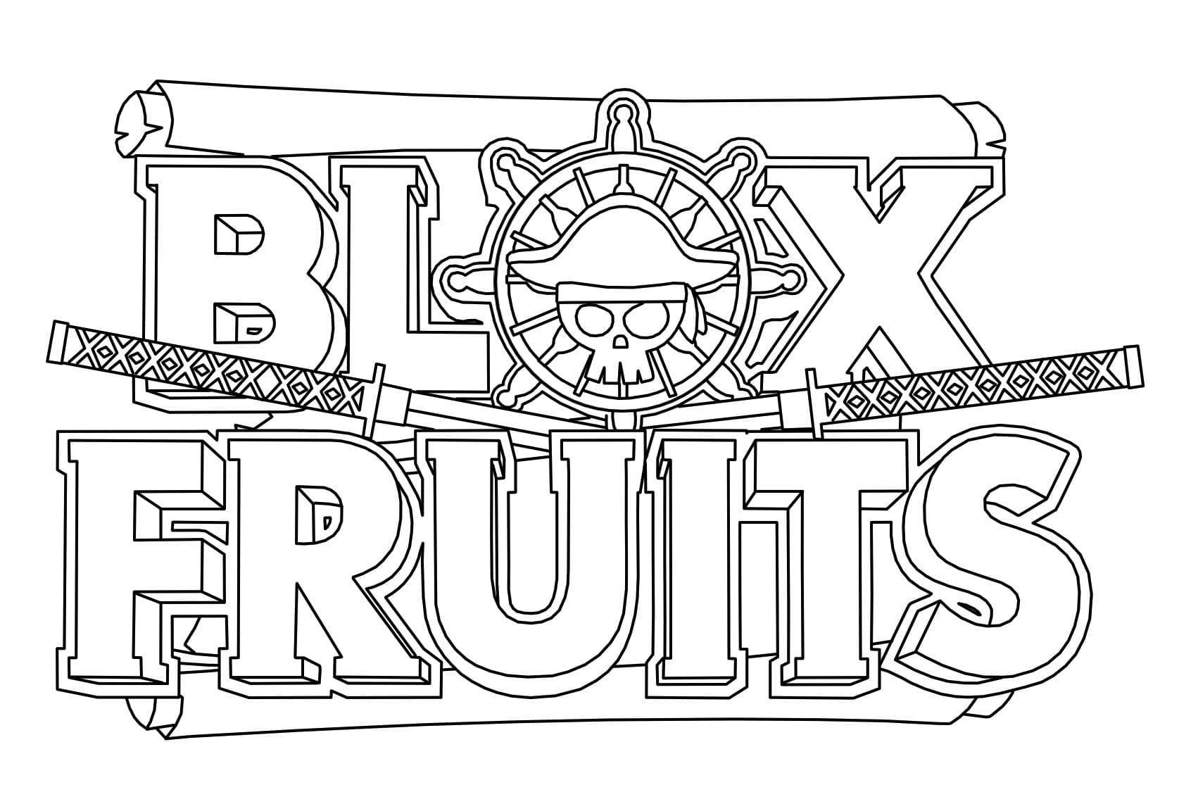 Desenho deLogotipo de Blox Fruits para colorir