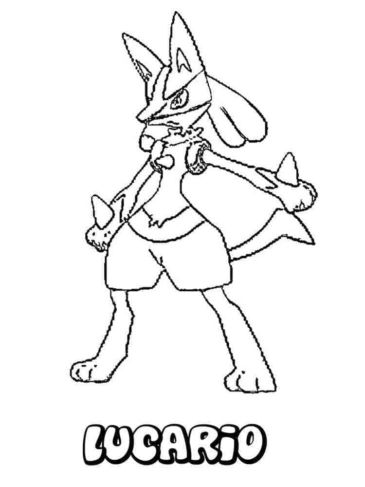 Desenho deLucario Pokemon para colorir