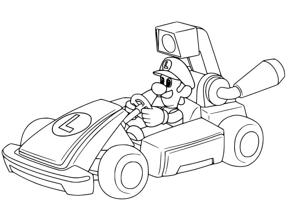 Desenho deLuigi Mario Kart para colorir