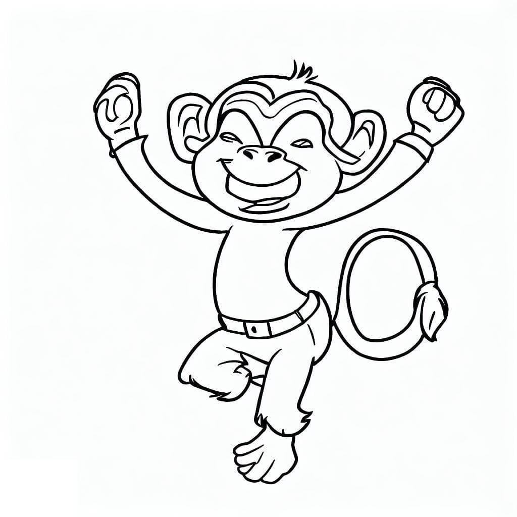 Desenho deMacaco Dançante para colorir