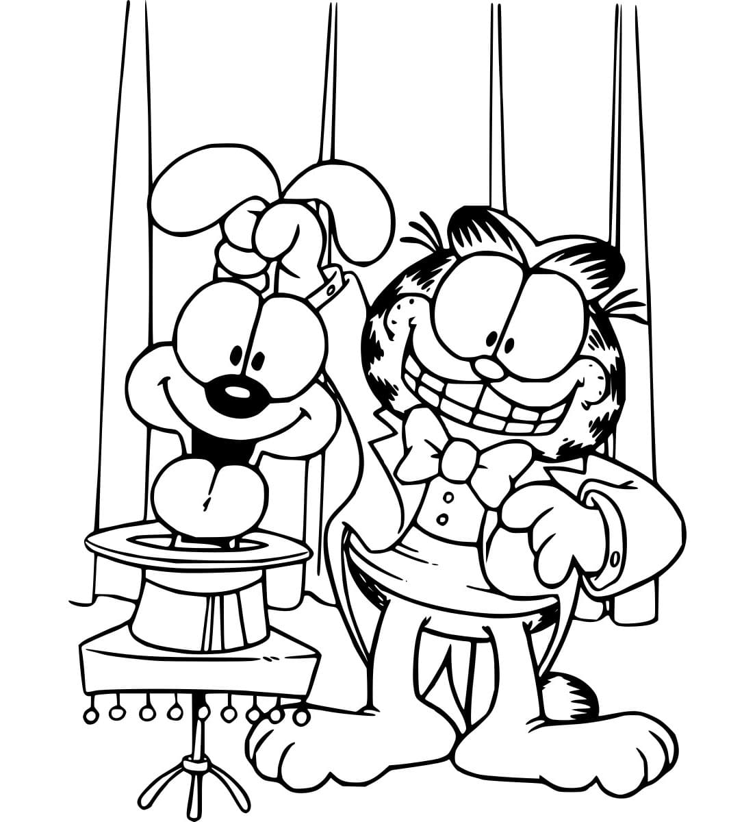 Desenho de Mácico Garfield para colorir