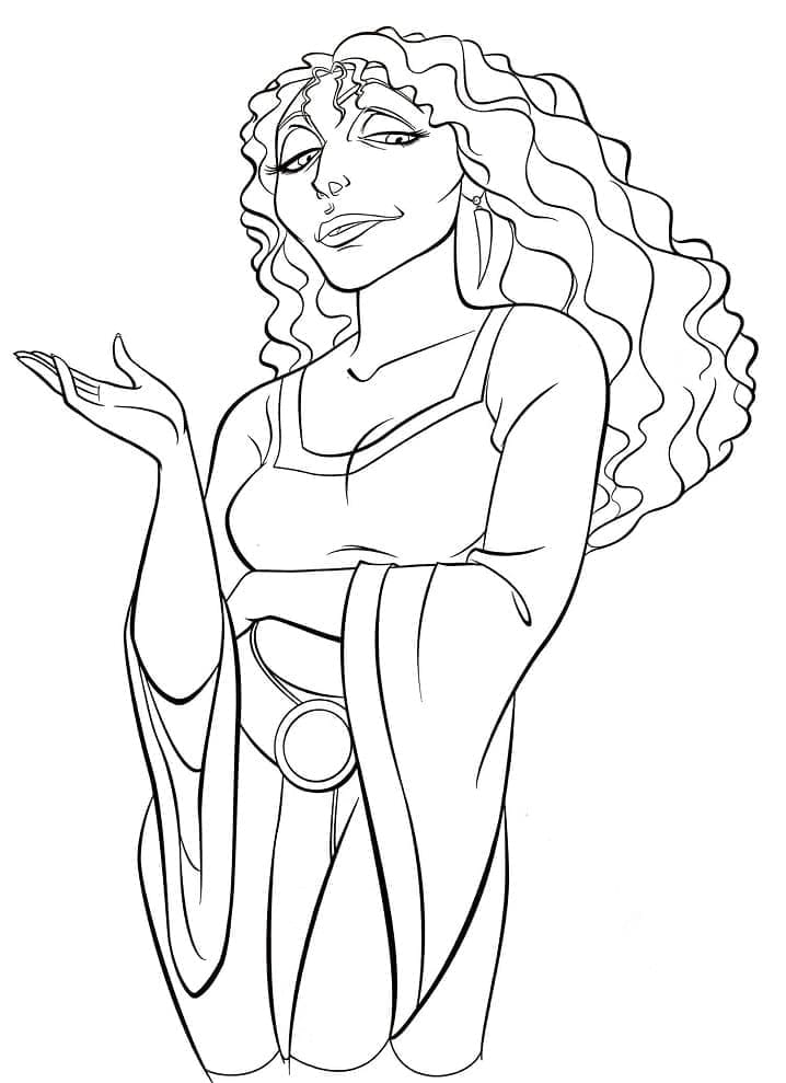 Desenho deMãe Gothel de Enrolados para colorir