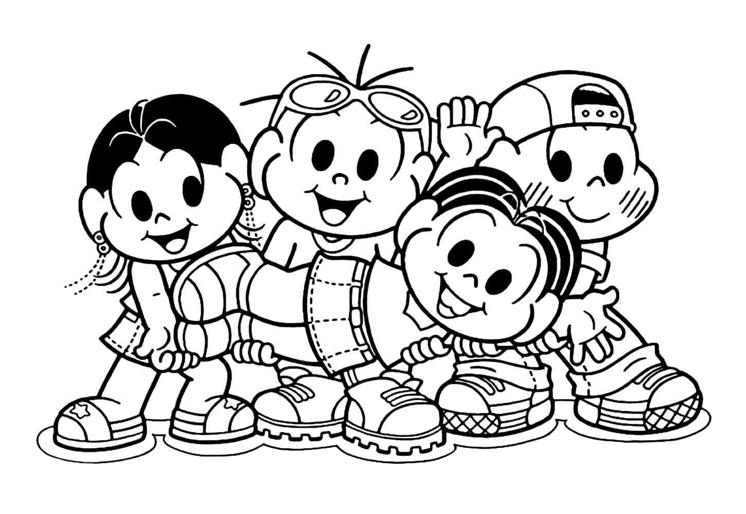 Desenho deMagali com Amigos para colorir