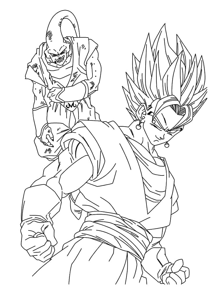 Desenho deMajin Boo et Vegetto para colorir