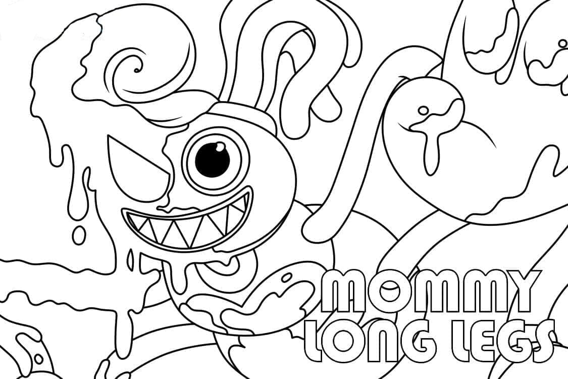 Desenho de Mamãe Pernas Longas Monstro para colorir