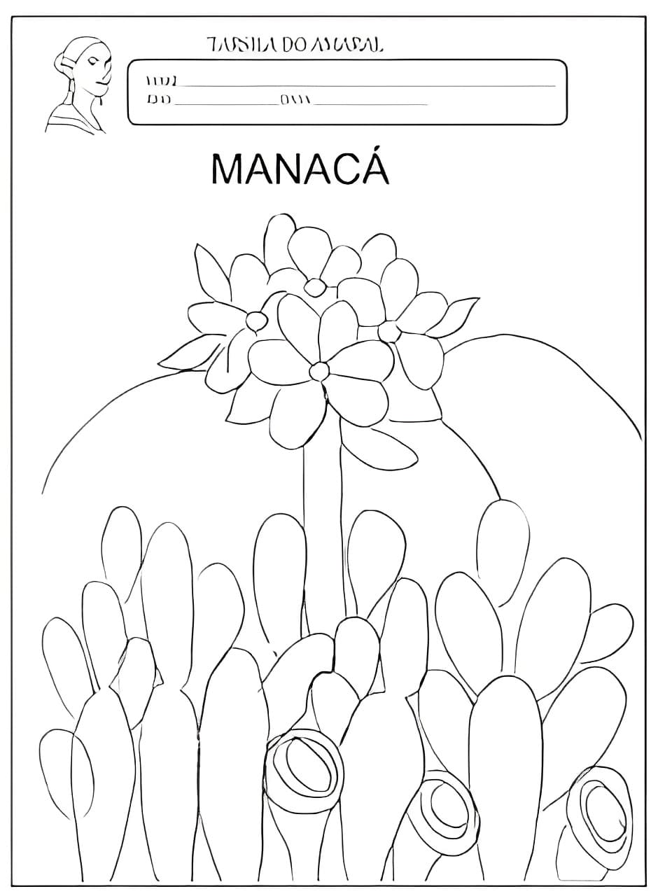 Desenho deManacá - Tarsila do Amaral para colorir