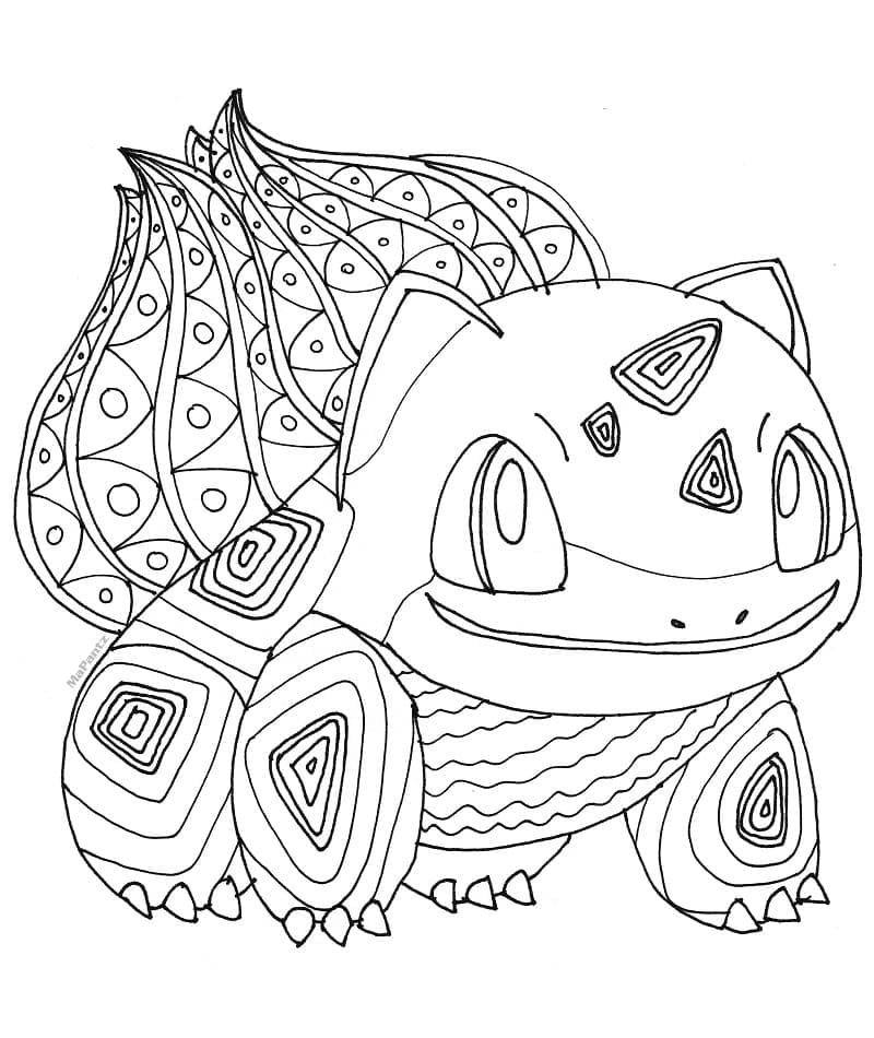 Desenho deMandala Bulbasaur para colorir