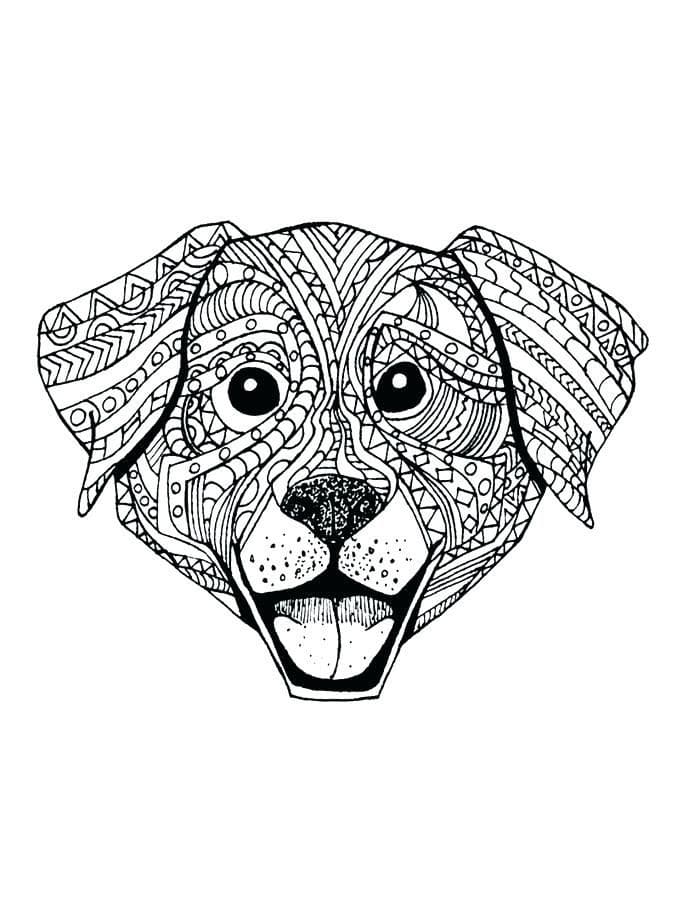 Desenho deMandala de Cachorro para colorir