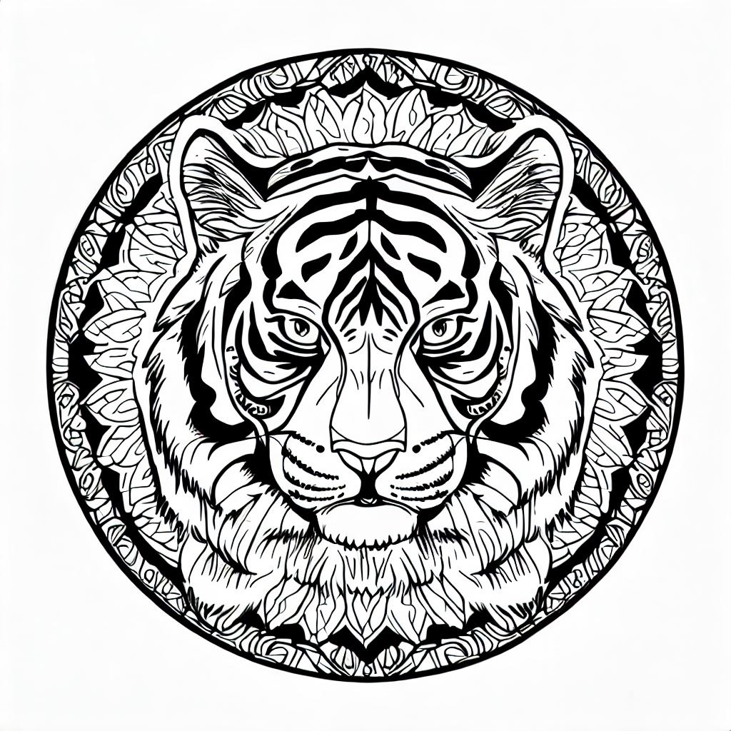 Desenho deMandala de Tigre para colorir