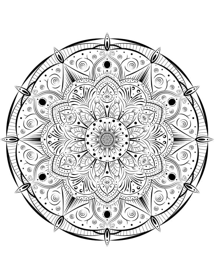 Desenho de Mandala Incrível para colorir