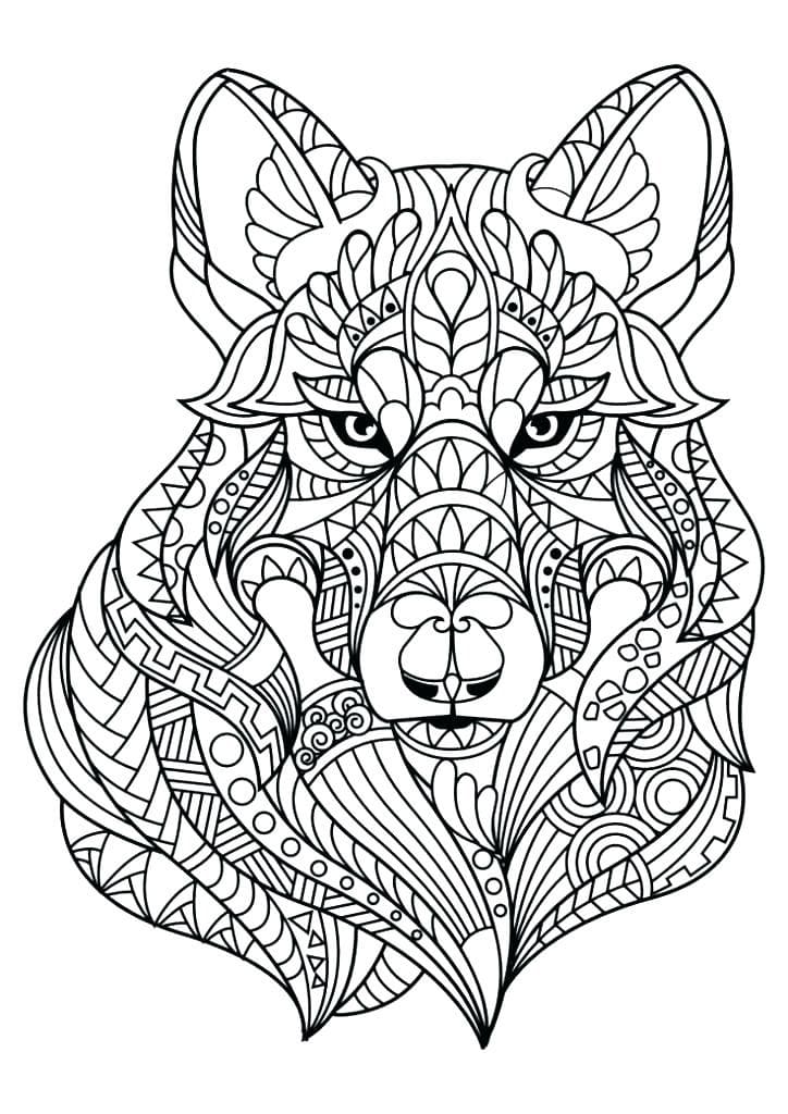 Desenho deMandala Lobo para colorir