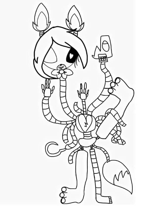 Desenho deMangle de FNAF para colorir