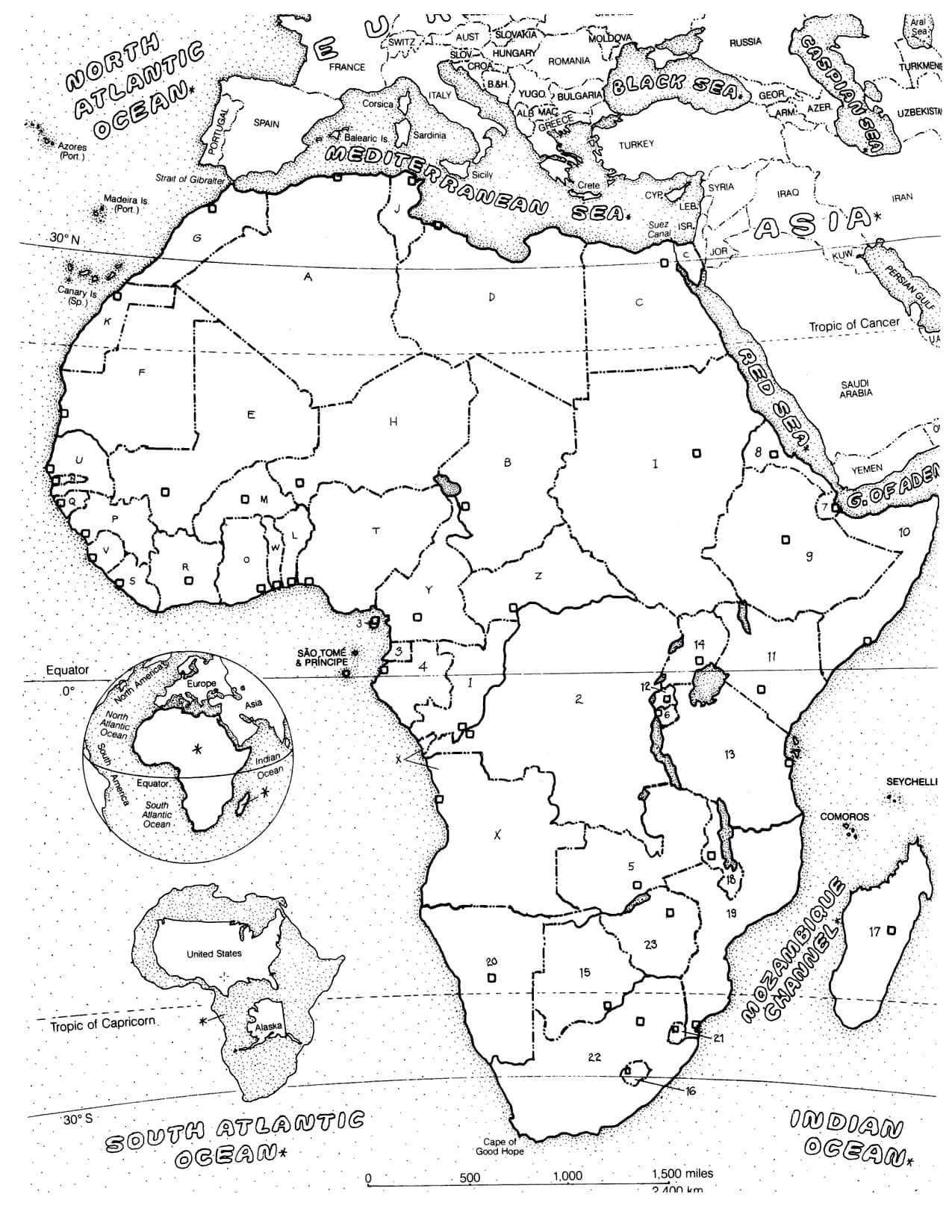 Desenho deMapa da África 10 para colorir