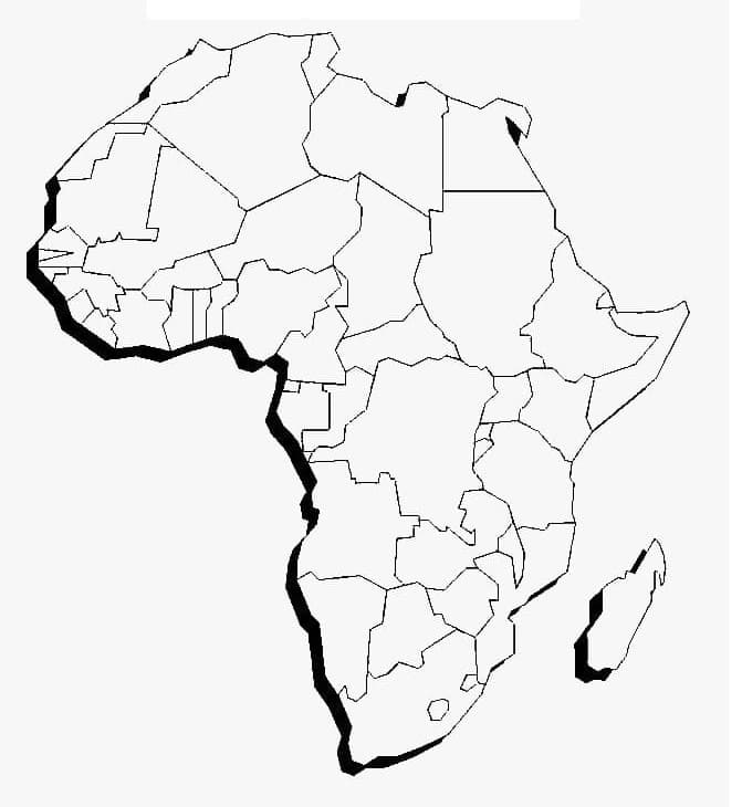 Desenho deMapa da África 9 para colorir