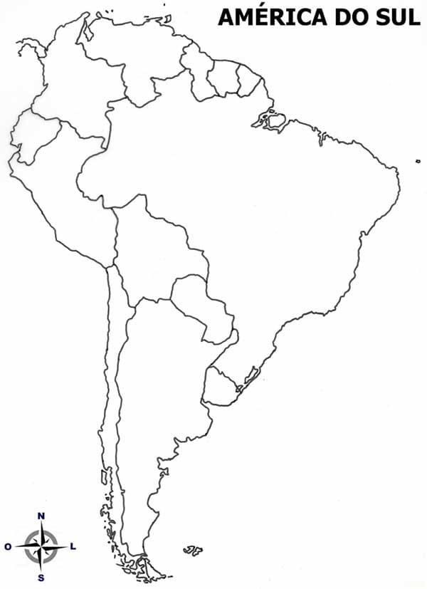 Desenhos de América do Sul para colorir