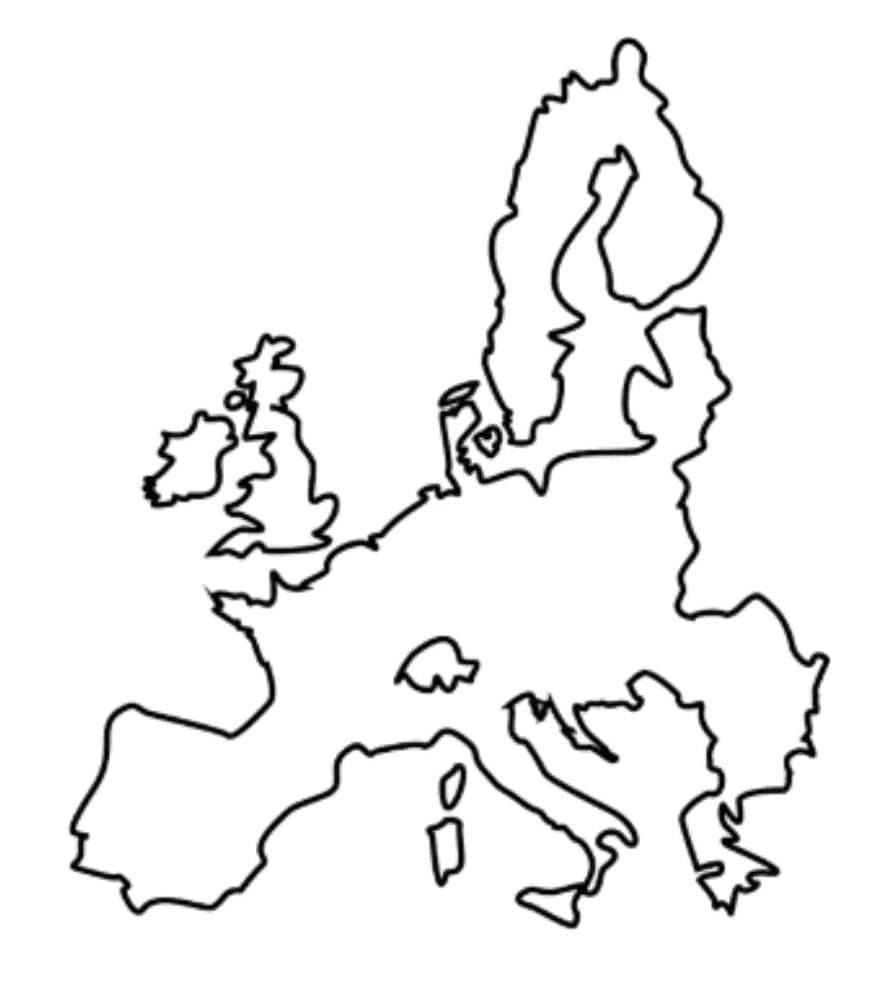 Desenho deMapa da Europa 10 para colorir