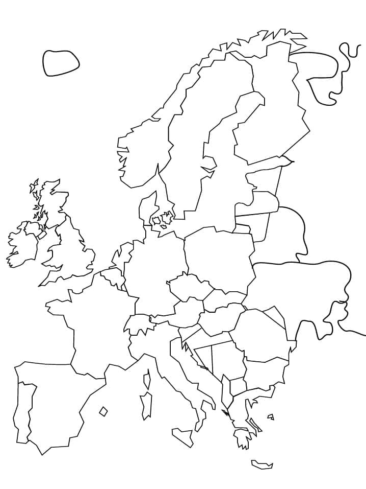 Desenho deMapa da Europa 11 para colorir