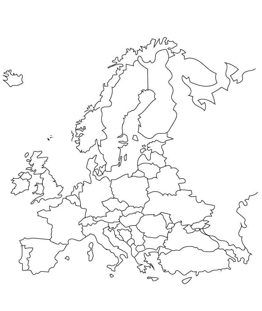 Desenho deMapa da Europa 14 para colorir