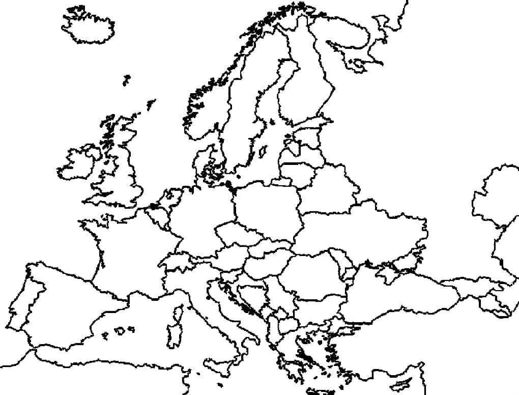 Desenho deMapa da Europa 2 para colorir